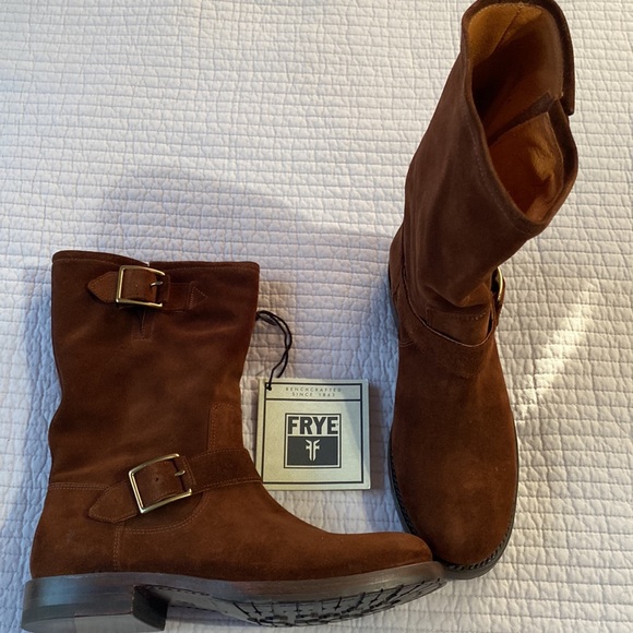 NWT Wmns Frye Natalie Mid Engineer Boots - Picture 7 of 9